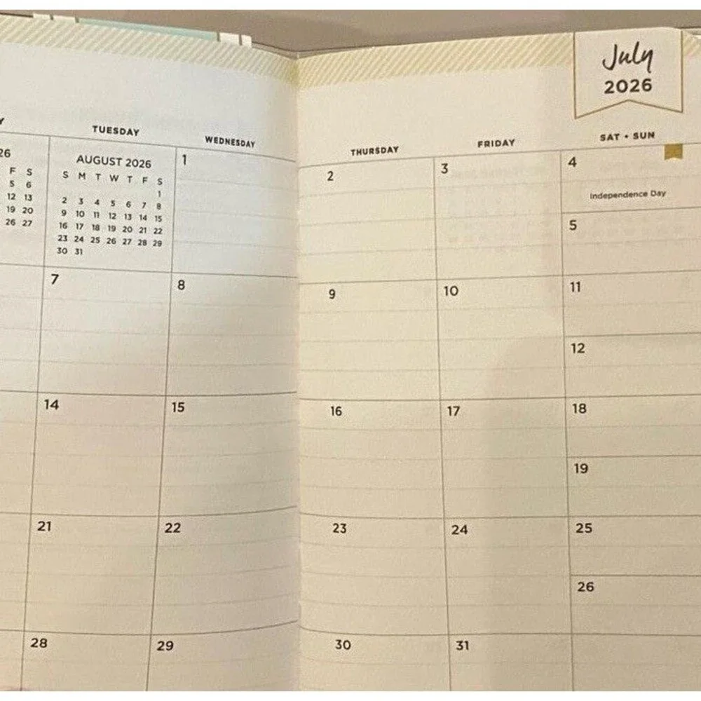 New Blue Sky Day Designer Striped Organization Monthly Planner 2025 2026 2027